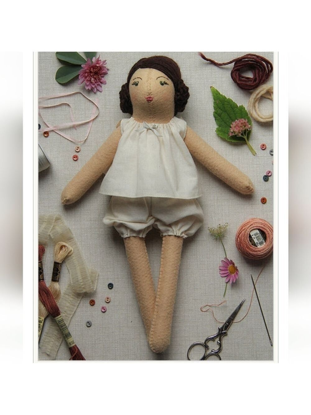 Dovegray Handmade Cloth Doll Posie Kit Pattern Lucie NEW